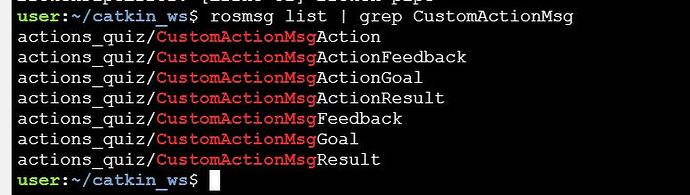 Custom ActrionMsg Output